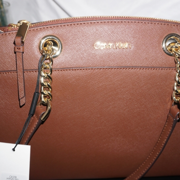 CK leather satchel handbag MSRP $238 - Picture 5 of 6